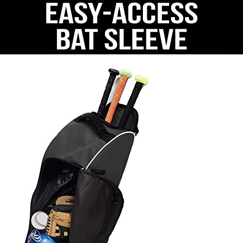 Athletico Rolling Baseball Bag Black - color: Black