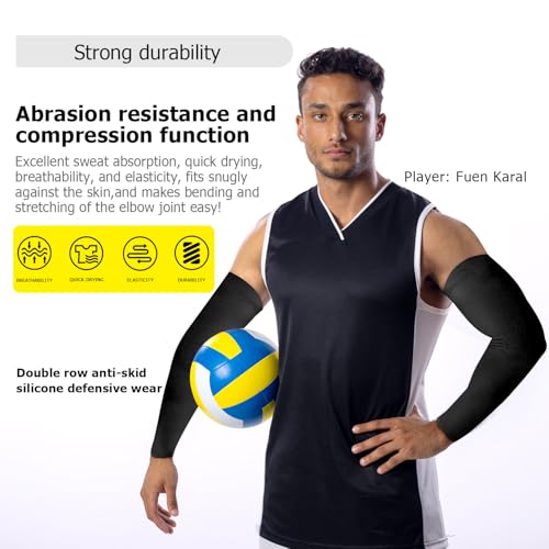 Volleyball Arm Sleeves youth girls - 5XS-2XL Compression Sleeves without pads for women teen girls tandem kids - size: Medium