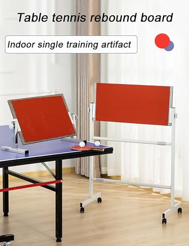 Table Tennis Rebound Board, Solo Practice Ping Pong Trainer with Adjustable Angles, Portable Desktop & Vertical Switchable Return Board for Home Office Gym Self-Study