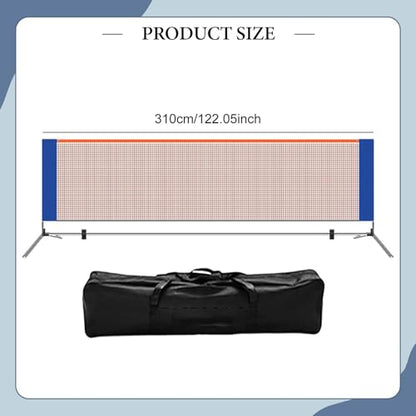 Pickleball Net Easy Install Portable Net System with Storage Bag Stable Steel Tube Lightweight PP Material Suitable for Parties Driveways Home Court - size: 3.1m