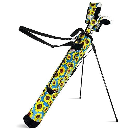 Taboo Fashion Sunday Golf Bags for Women - Lightweight Golf Range Bag with Self Flexing Stand and Shoulder Strap for Driving Range, Par 3 or Executive Course - color: Sultry Sunflowers