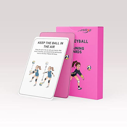 Puredrop Volleyball Training Equipment Aid Cards: Great Training Drills for Solo Practice for Volleyball Players. Coach Exercises that Can be Done at Home Set Pass Serve Spike Block Trainer