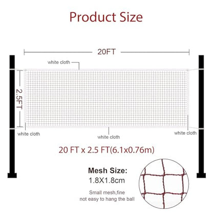 Portable Badminton Net Tennis Volleyball Pickleball Sport Net for Indoor Outdoor