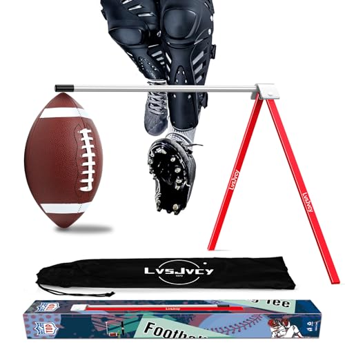 Football Kicking Tee Stand, Premium Field Goal Kickoff Holder Equipment, Professional Kick Goal Posts Gear Compatible with All Football Size, Football Trainer Practice Accessories Gifts - color: Red, size: 2 PCS