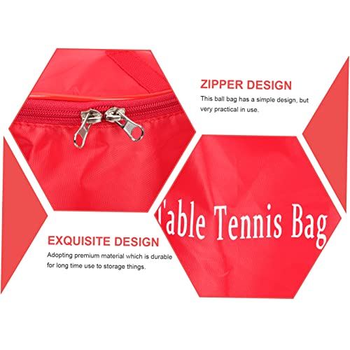 POPETPOP Portable Pingpong Ball Holder Bag Zipper Sports Balls Organizer Sturdy Nylon Carrying Case for Table Tennis Easy to Carry for Players