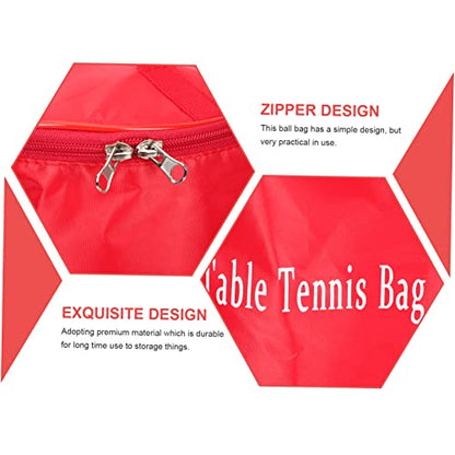 POPETPOP Portable Pingpong Ball Holder Bag Zipper Sports Balls Organizer Sturdy Nylon Carrying Case for Table Tennis Easy to Carry for Players