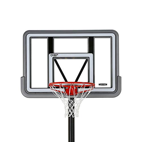 Lifetime 90690 Portable Basketball System, Gray, 44" Polycarbonate Backboard
