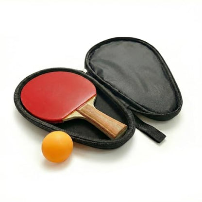 Colorful Table Tennis Racket Cover Ping Pong Paddle Bag Table Tennis Racket Case - color: Pure Black