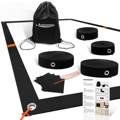 Beach Volleyball Court Boundary Lines - Portable, 2 Inch Official Size (26.3' x 52.6') with 4 Sand Anchors & Storage Bag, Ideal for Outdoor Volleyball, Team Building and Other Group Activities.