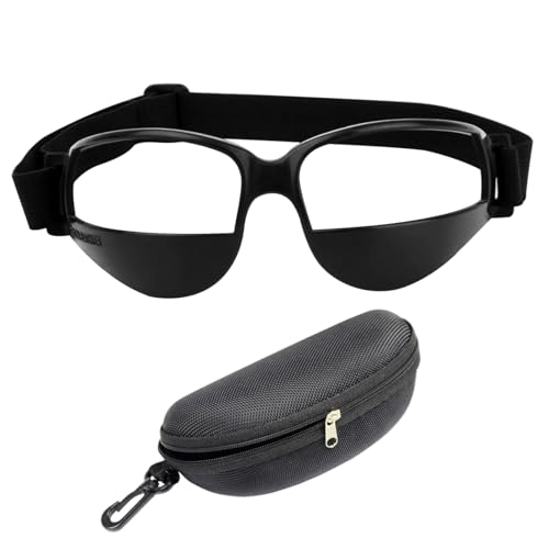 Basketball Dribbling Goggles Training Glasses with Case Adjustable Strap Eye Shield for Ball Handling Skills Practice Flexible Sports Equipment for Kids Teens Adults