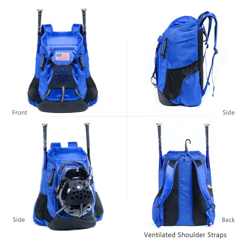 | Baseball Bag Softball Bat Bag, Double-layer Baseball Backpack Adult with Gear Klip To Hold Baseball Glove, Baseball Essential Gear, Youth Baseball Bag for Boys, Girls, Baseball Accessories