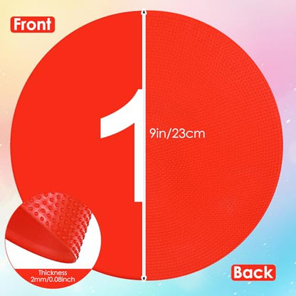 24 Pieces 9 Inch Poly Spots, Anti-Slip Spot Markers Floor Spots, Waterproof Flat Filed Cones Poly Dots for Agility Drills, Basketball, Football Training, Sport Activities and Exercise