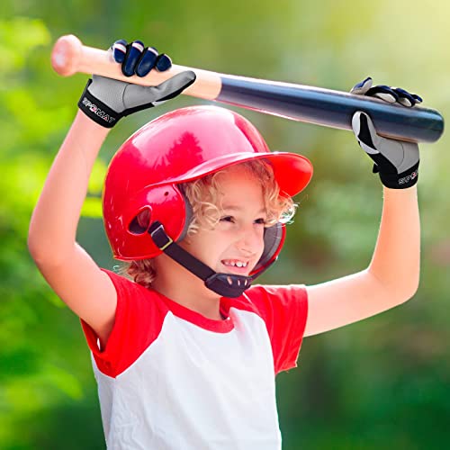 Youth Baseball Batting Gloves for Kids Boys Girls Ages 5-12 - color: Vibrant Blue, size: Youth XS/S (5.5in-6 in)