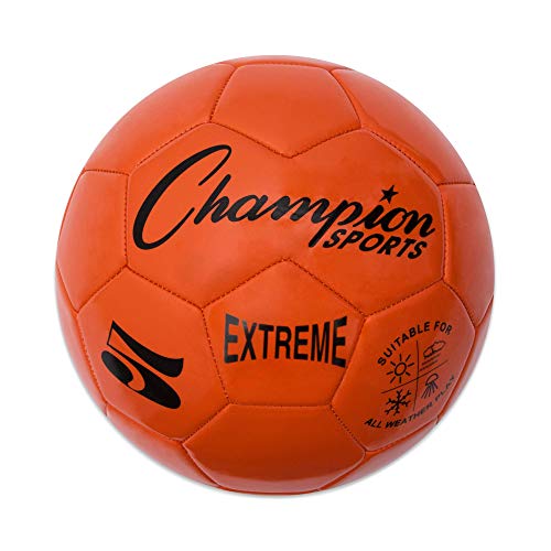 Champion Sports Extreme Series Soccer Ball – Sizes 3, 4, 5, Soft Touch, All Weather, High Air Retention, Youth & Adult League Balls for Training, Games, Outdoor & Indoor Play, Multiple Colors - color: Orange, size: Size 5