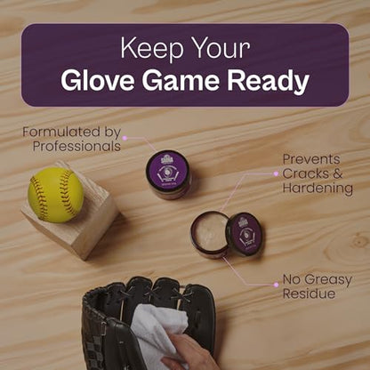 SARNA BASEBALL Glove Conditioner, Cream, 4 Oz – Break in Faster, Keep Leather Maintained – Glove Conditioner for Mitts & Softball Gear Made in USA - size: 4oz Softball