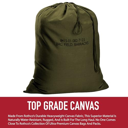 Rothco Canvas Barracks Bag Multi-Functional, Dependable, and Durable for Field Use and Travel, 24" x 32", Black - color: Black, size: 24" x 32"