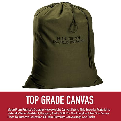 Rothco Canvas Barracks Bag – Rugged Multi-Functional Gym Travel Laundry Drawstring Sack - color: Coyote Brown, size: 30" x 40"