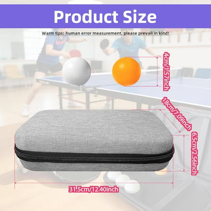 Table Tennis Paddle Case with 6 Table Tennis, Case Fits for 2 Paddles and 6 Balls, Cyber Shape Hard Cover Large Capacity Container Bag, Waterproof and shockproof