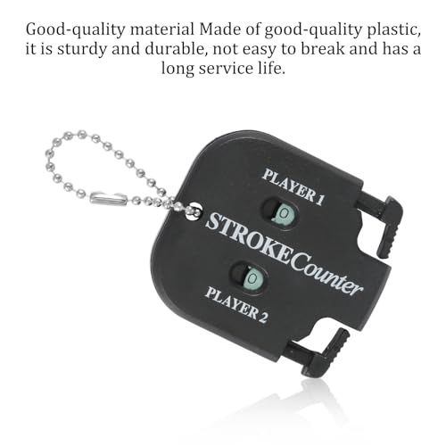 PEUTIER 2pcs Golf Stroke Counter, Mini Golf Ball Shot Clicker Counter Black Golf Score Keeper Swing Scoreboard Accessories with Dial Reset Tool Key Chain for Different Kinds of Competitions and Games