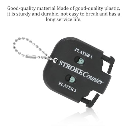 PEUTIER 2pcs Golf Stroke Counter, Mini Golf Ball Shot Clicker Counter Black Golf Score Keeper Swing Scoreboard Accessories with Dial Reset Tool Key Chain for Different Kinds of Competitions and Games