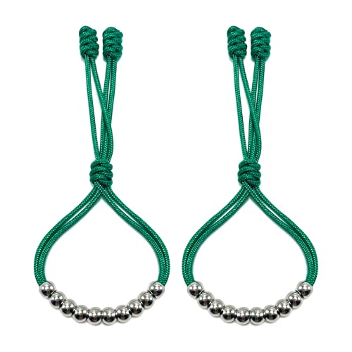 Pack of 2 Golf Glove Bead Stroke Counter, 10 Stainless Steel Beads Score Counter for Gloves, Stroke Count Resizable Easy to Adjust Golf Round Scoring Tracker Accessory - color: Emerad Green