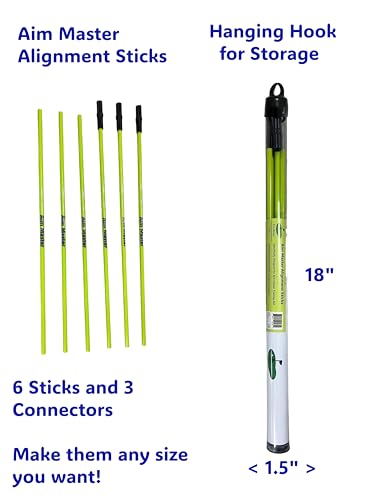 Complete Golf Training Kit with Alignment Sticks, Grip Trainer, Impact Stickers, Ball Markers, Tees, Training Aid, Repair Tool, Training Book, Yellow, ABS Plastic