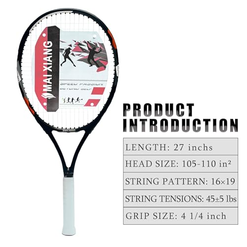 2 PCS (Blue+Orange) ZESTUP30MP for Adult Recreational Tennis Racket Carbon Aluminum Alloy Tennis Racquets