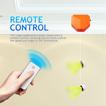 BESTonZON Indoor Badminton Rebound Trainer Machine, Electric Solo Practice Device with Remote Control, Self Training Shuttlecock Equipment for Home