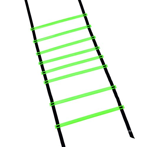 8m Ladder for Soccer Football Training Nylon Straps Speed Coordination Fitness Drill Tool 16 Rungs Duty Design Green