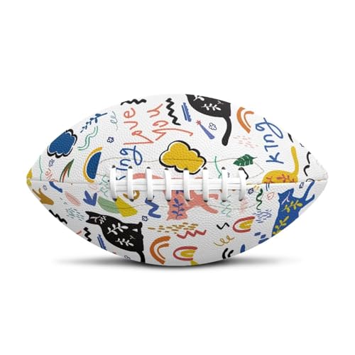 SYtrade Recreational Football Game Footballs PU Composite Leather Footballs for Training Indoor Outdoor - color: Love Floral Cat King