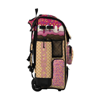 Boombah Superpack Hybrid Rolling Bat Bag - Wheeled & Backpack Version - Ice Cream Neapolitan Multi