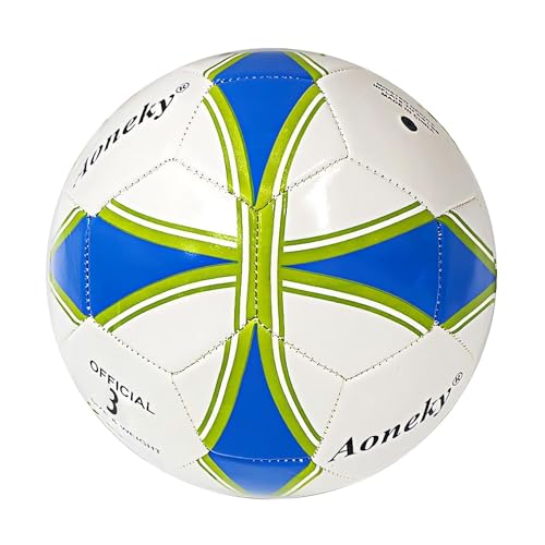 Aoneky Soccer Ball with Pump - color: 1 Pack with 1 Pump - White/Blue/Green, size: 4