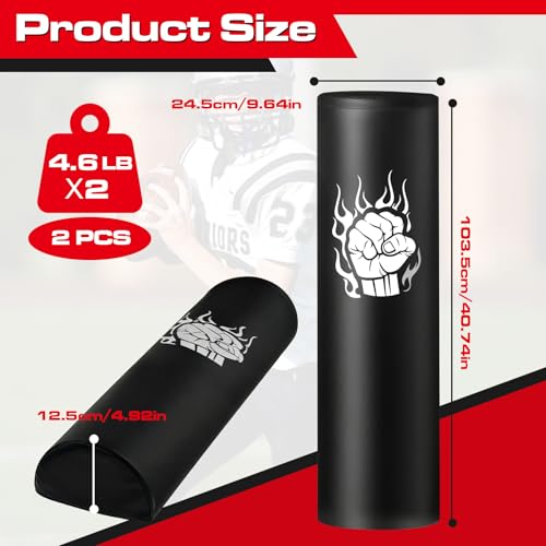 Football Tackle Dummy - 2 Pcs Athletic Agility Dummy with Heavy-Duty EPE Foam, Portable Handles, Semi-Circular Design, Footwork Drills Sports Training for Youth & Adults