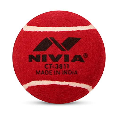 Nivia Heavy Tennis Ball Cricket Ball (Pack of 12) - color: Red
