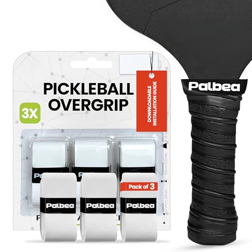 Pickleball OverGrip Tape - Pack of 3/6/12/22/60 - Extra Tacky White Pickleball Grip Tape - High Sweat Absorption & Non-Slip Soft Touch. Accessories Designed to Enhance Your Pickleball Paddle Grip Tape - style: 3-Pack White