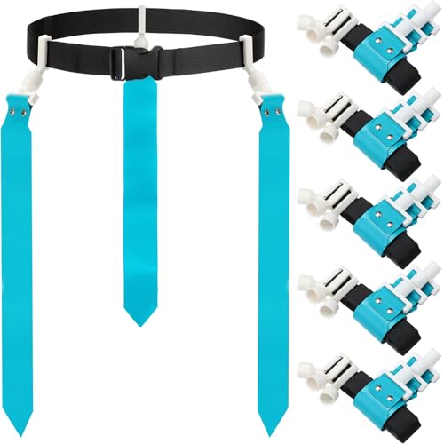 Junkin 6/8/10 Players Flag Football Sets Adjustable Football Belts and Flags for Youths Teens Kids Adults Players Sports Team - color: Peacock Green