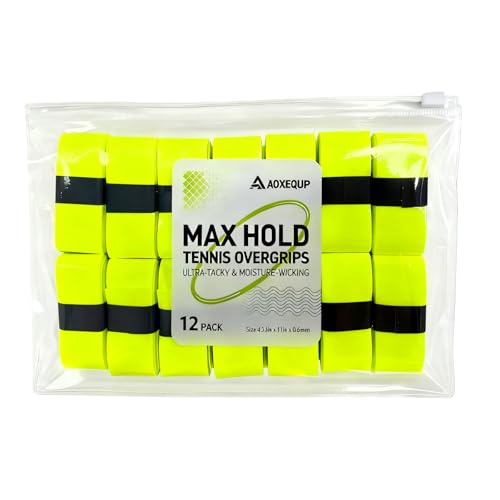 12 /6PACK Tennis Racket Griptape, Racket Grip Tape, Tennis Wrap Grip Tape,Grip Tape for Handles Fits Tennis/Badminton/Squash Rackets (Green/White/Black)