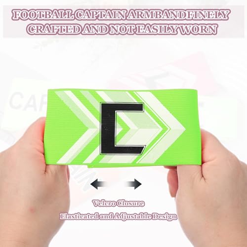 Soccer Captain, Soccer Captain Armbands Elastic Adjustable Leader Armband Team Sport Protective - color: Fluorescent Green