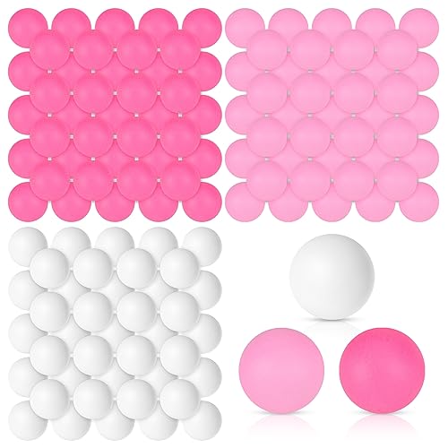 Libima 120 Pack Colored Table Tennis Balls 40 mm Plastic Balls Bulk for 4th of July Carnival Wedding Pool Games, DIY Arts, Pet Toys, School Patriotic Activities - color: Pink, Light Pink, White