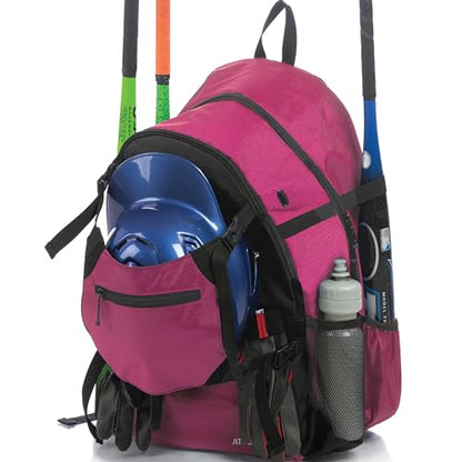 Athletico Advantage Baseball Bag - Baseball Backpack With External Helmet Holder for Baseball, T-Ball & Softball Equipment & Gear for Youth and Adults | Holds Bat, Helmet, Glove, Shoes