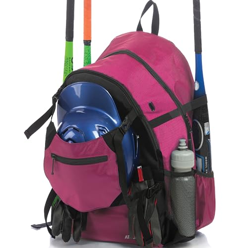 Athletico Advantage Baseball Bag - Baseball Backpack With External Helmet Holder for Baseball, T-Ball & Softball Equipment & Gear for Youth and Adults | Holds Bat, Helmet, Glove, Shoes