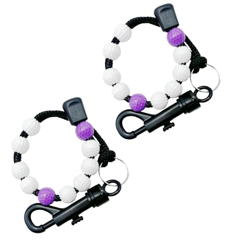 2 Pcs Golf Beads Count Stroke Score Counter, Golf Beads Counter, Golf Beads Score Counter, Golf Rhinestone Bead Score Counter - color: Purple