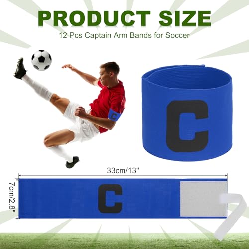 PATIKIL Soccer Captain Armband, Captain Arm Bands for Soccer Elastic Captain C Arm Band Sports Captain Armbands for Youth Adult Football Team Train - color: Blue