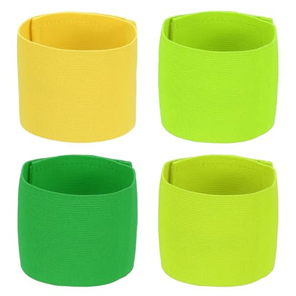 Soccer Captain Armband, Elastic Wrist Arm Bands Adjustable Player Team Leader Anti-Slip Badge Sports Accessories-Fit - color: Neon Green/ Yellow