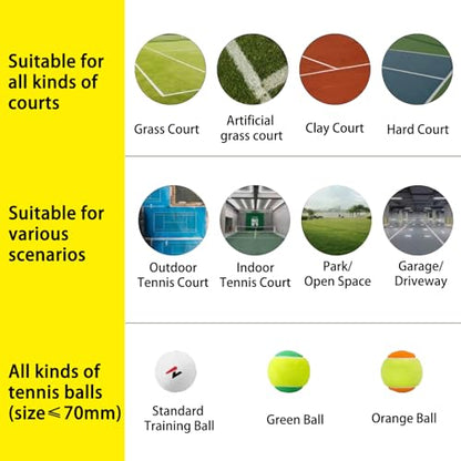 PT-SMARTPro Tennis Ball Machine - Professional Auto Ball Server with App for Apple Watch Control, 20 Landing Points & Variable Speed, Tennis Trainer with Multi-Angle System (4-6H Runtime) - color: Black