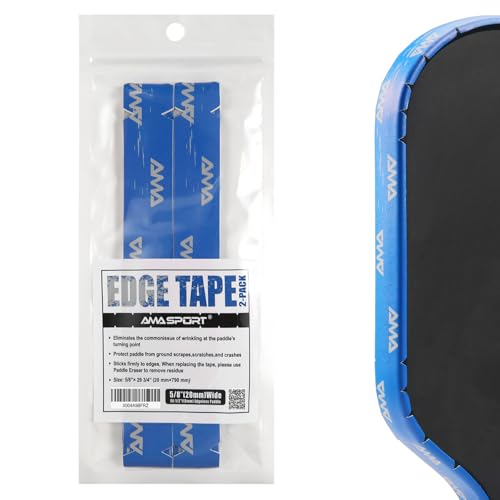 AMA SPORT Pickleball Paddle Edge Guard Tape 3 Pack Edge Protection Tapes 20mm, 23mm, 26mm Width Paddle Edge Cover Perfectly Fits Curved Edge Without Wrinkling - color: AMA Blue, size: 20mm Width