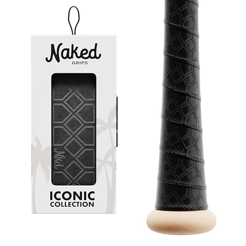 Naked Grips Iconic Collection | 1mm Baseball & Softball Bat Grips - color: Jet Black