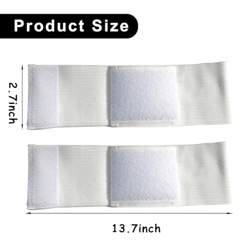 18 Pieces White Armbands Funeral Mourning Band,Kabcifea Full White Soccer Football Captains Armband,Elastic Adjustable Funeral Bands for Multipurpose Use,DIY,Sport Team Badges