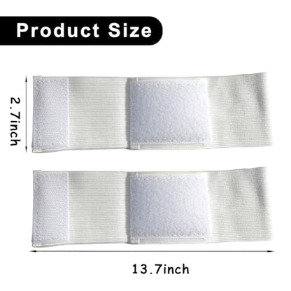 18 Pieces White Armbands Funeral Mourning Band,Kabcifea Full White Soccer Football Captains Armband,Elastic Adjustable Funeral Bands for Multipurpose Use,DIY,Sport Team Badges