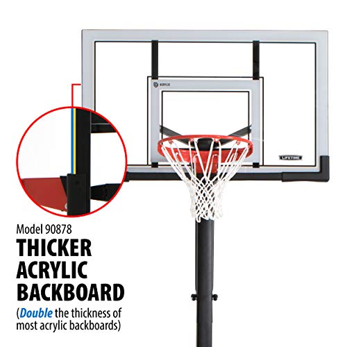 Lifetime Adjustable In-Ground Basketball Hoop, Power Lift Height Adjustment 7.5-10 Ft, 54-Inch Acrylic Backboard, Slam-It Pro Rim, Steel-Framed, All-Weather Net